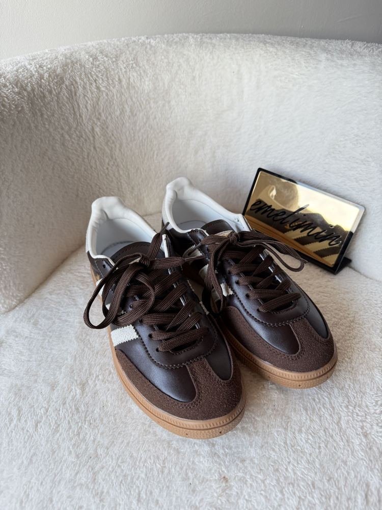Adidas Samba - Kahverengi/Beyaz (Gum Tabanlı)