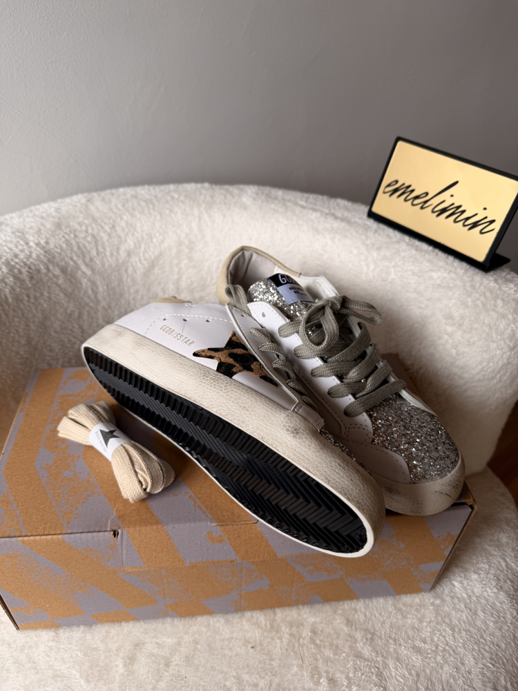 Golden Goose Deluxe Brand Super-Star Leopard Star Glitter