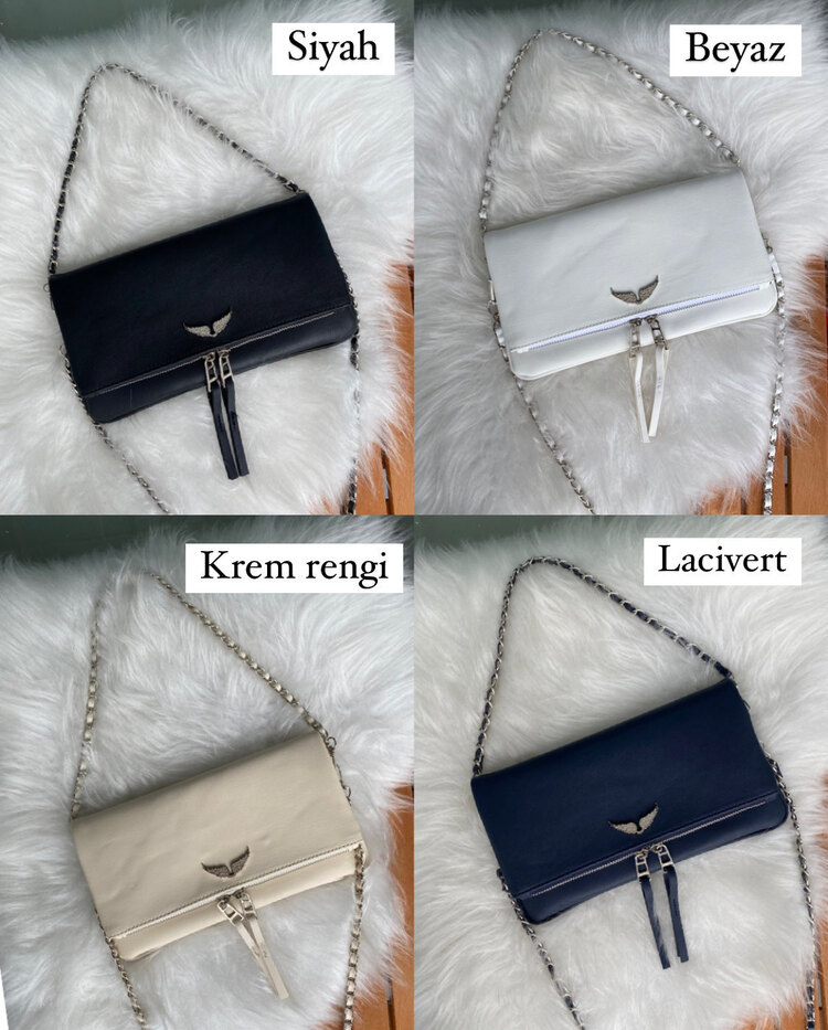 Zadig Voltaire Rock Clutch Gümüş Large