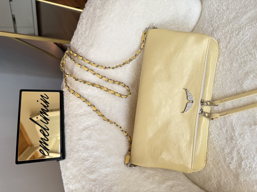 Zadig Voltaire Rock Clutch Gümüş Large