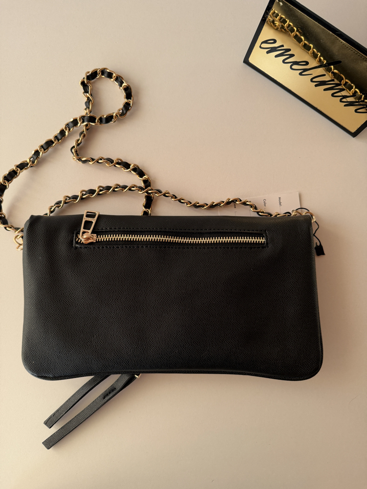 Zadig Clutch Large - Boncuksuz / Gold Havyar Desen Deri