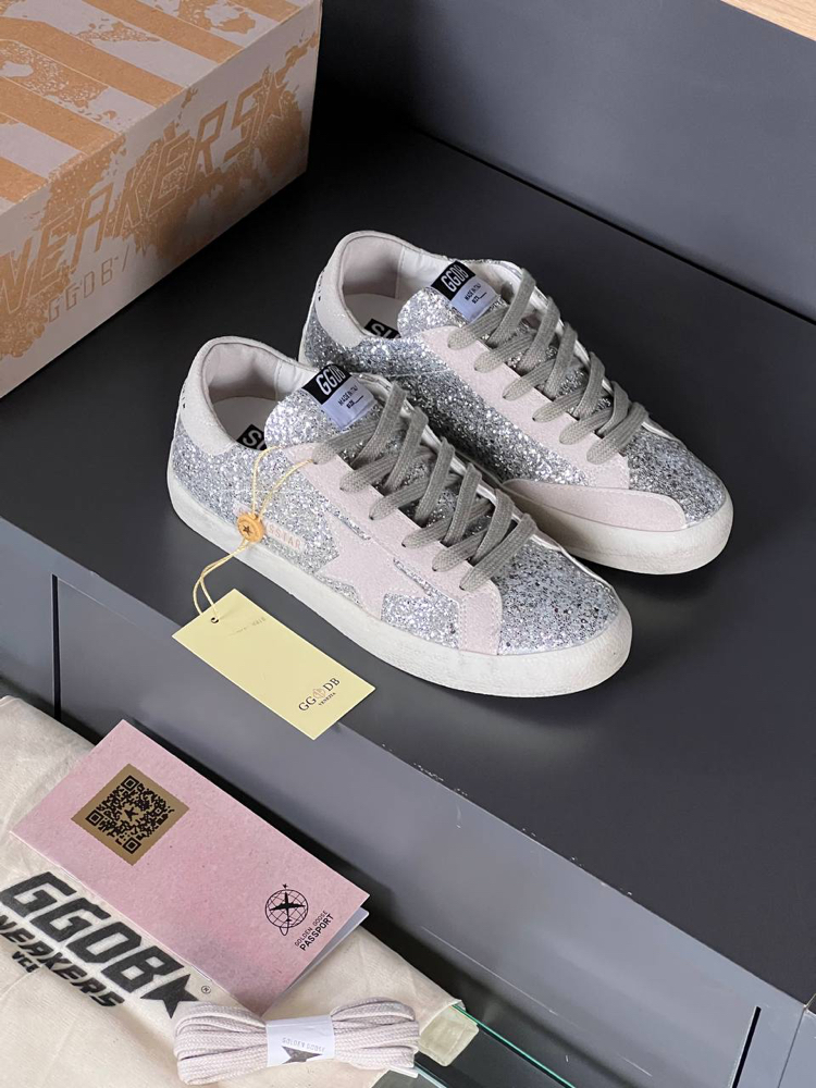 Golden Goose Superstar Silver Glitter