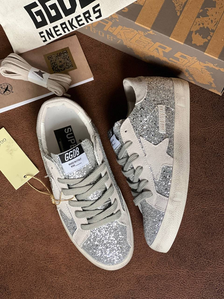 Golden Goose Superstar Silver Glitter