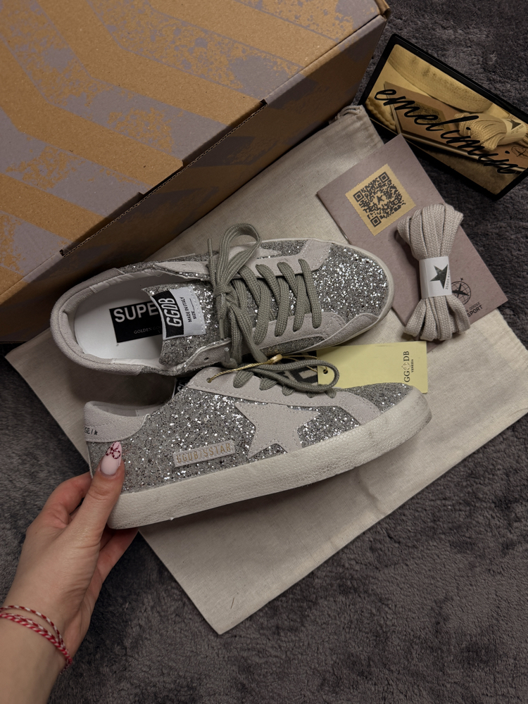 Golden Goose Superstar Silver Glitter