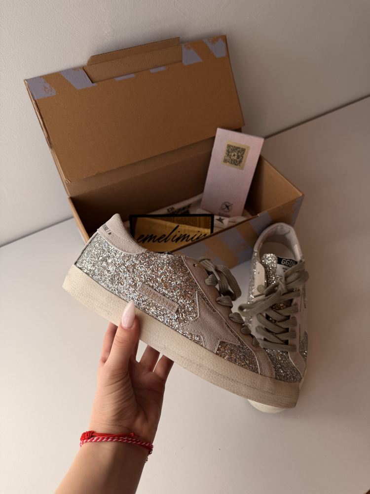 Golden Goose Superstar Silver Glitter