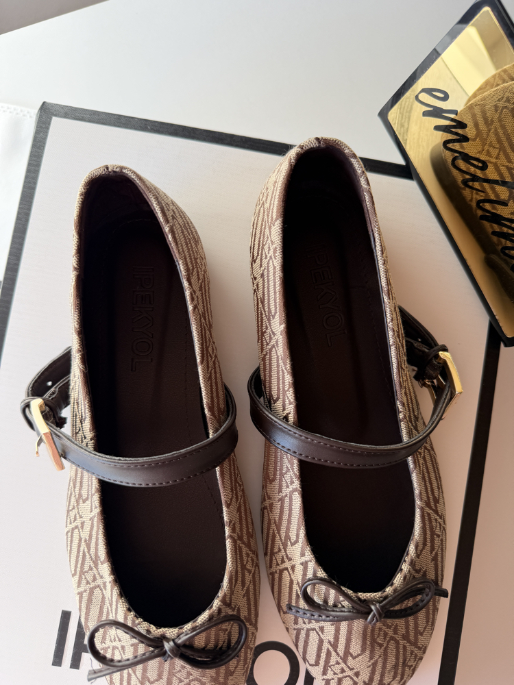 Mia Model Kahve Fiyonklu Dokuma Babet