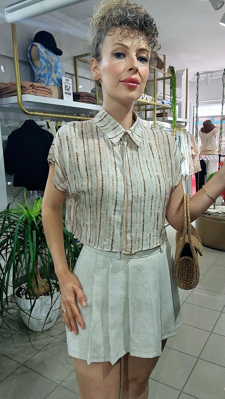 TENCEL BATİK GÖMLEK (KAHVE)