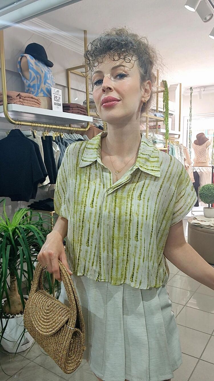 TENCEL BATİK GÖMLEK (YEŞİL)