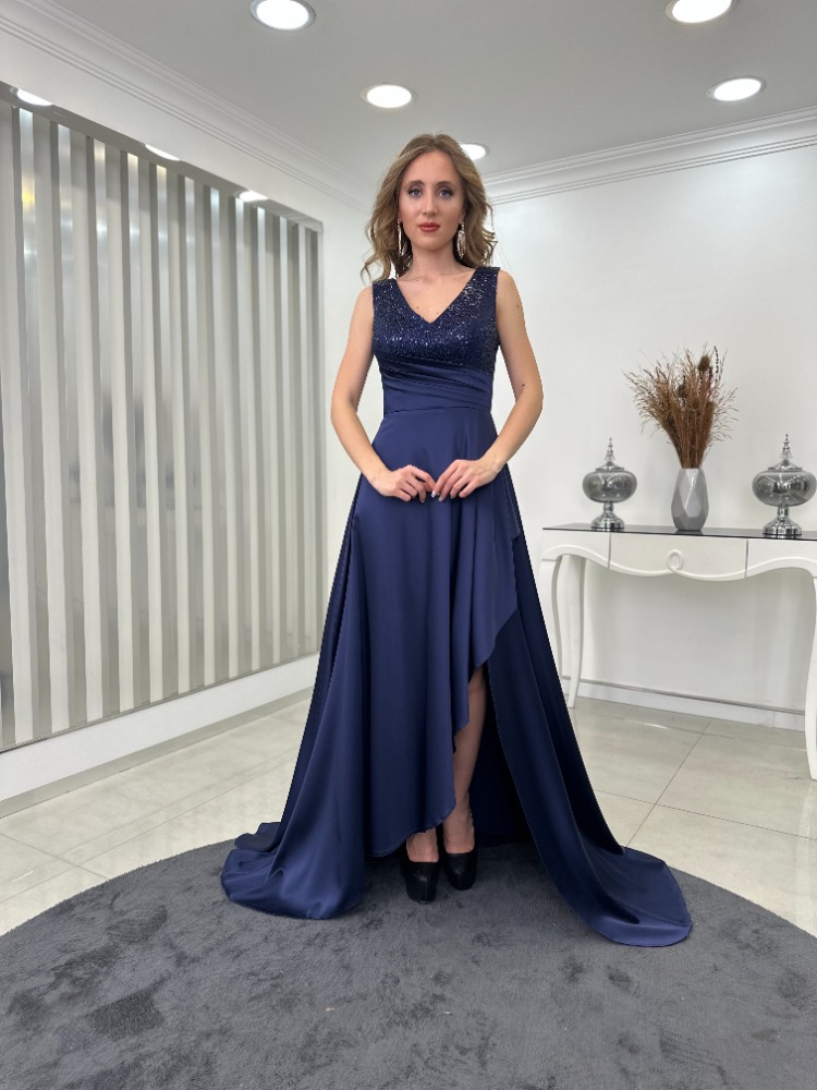 EMİ ZENN 2328 LACİVERT SATEN ABİYE
