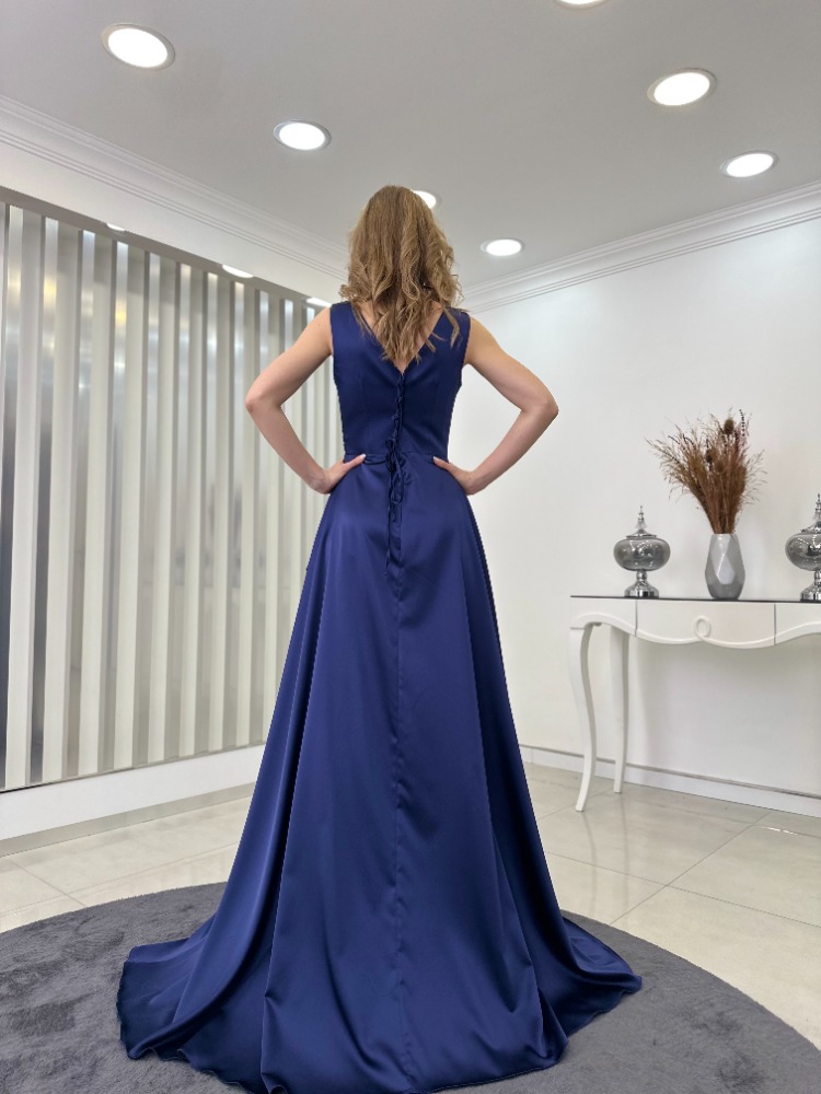 EMİ ZENN 2328 LACİVERT SATEN ABİYE