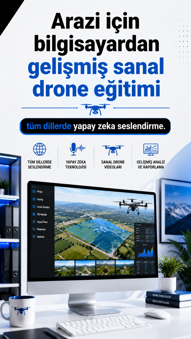 Arazi İçin Bilgisayardan Gelişmiş Sanal Drone Eğitimi Tüm Dillerde Seslendirme