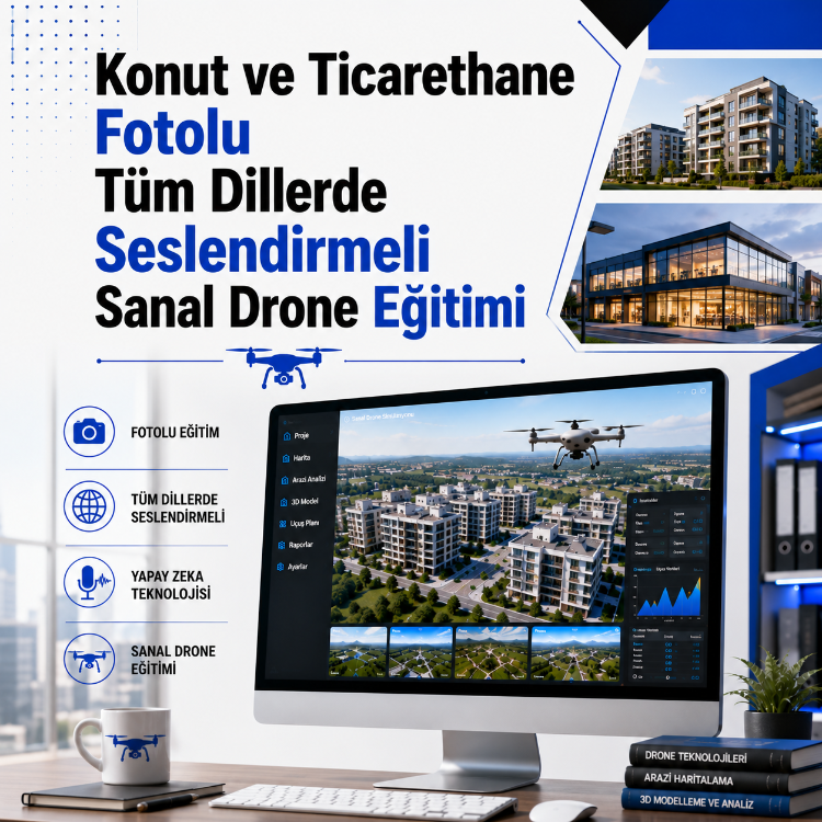 Konut ve Ticarethane Fotolu Tüm Dillerde Seslendirmeli Sanal Drone Eğitimi
