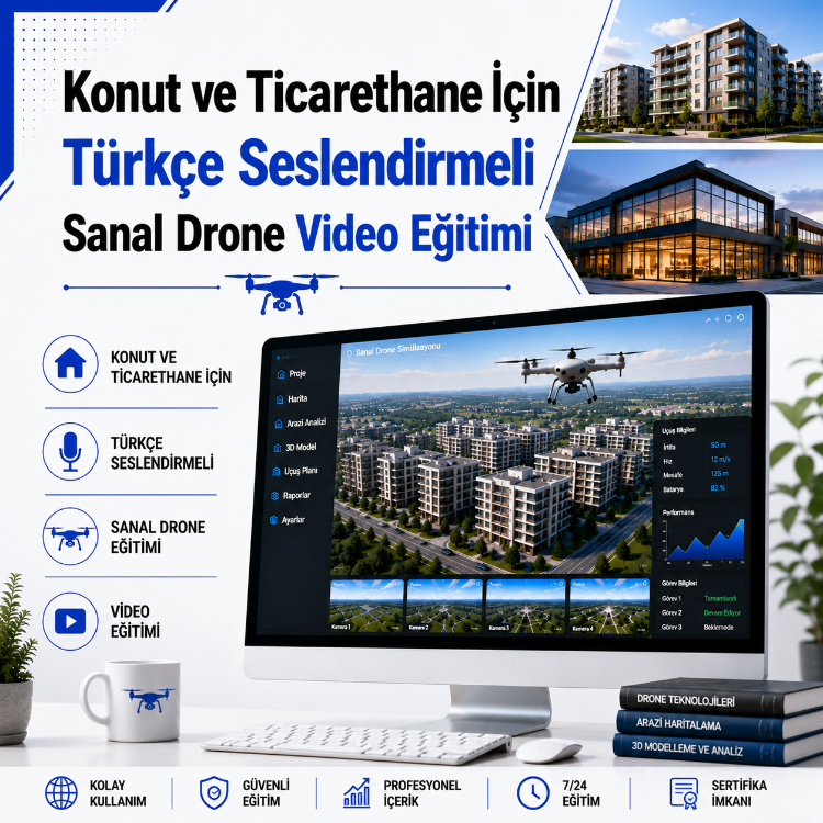 Konut ve Ticarethane İçin Türkçe Seslendirmeli Sanal Drone Video Eğitimi