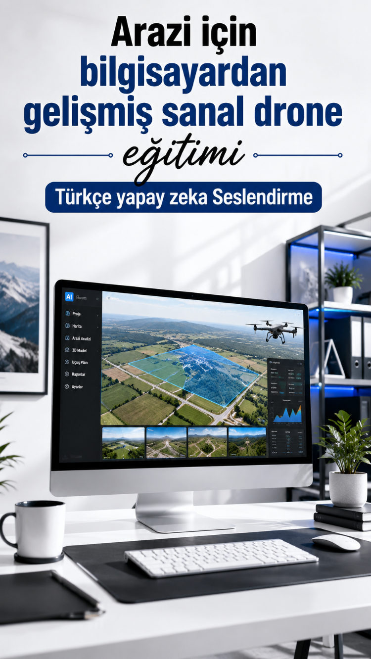 Arazi Bilgisayardan Gelişmiş Sanal Drone Eğitimi Türkçe Yapay Zeka Seslendirme