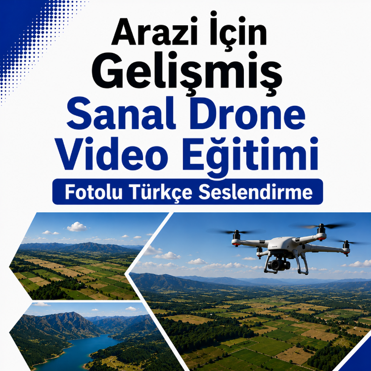 Arazi İçin Gelişmiş Sanal Drone Video Eğitimi Fotolu Türkçe Seslendirme
