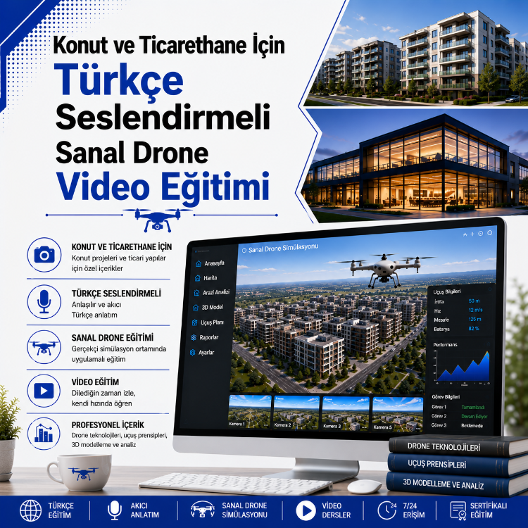 Konut ve Ticarethane İçin Türkçe Seslendirmeli Sanal Drone Video Eğitimi