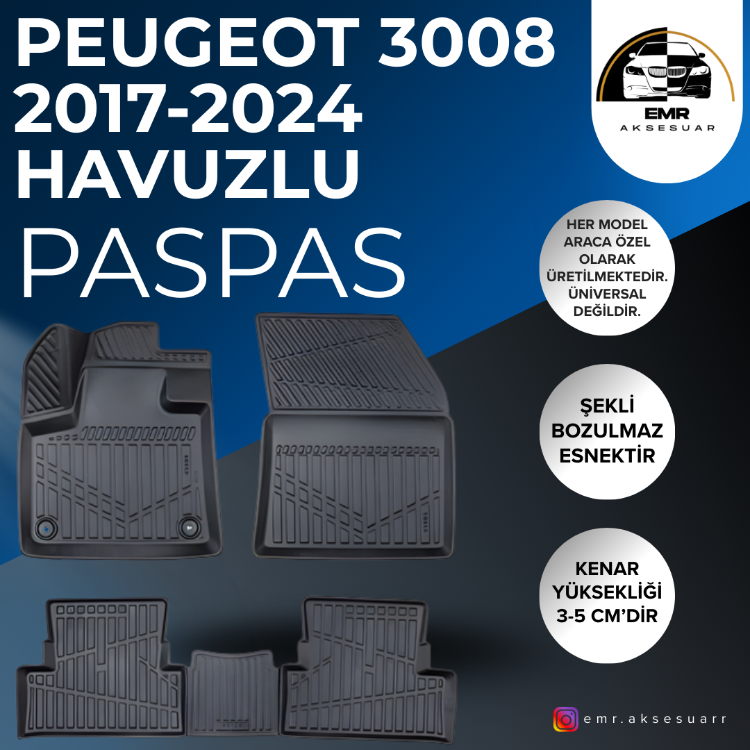 PEUGEOT 3008 2017-2024 HAVUZLU PASPAS