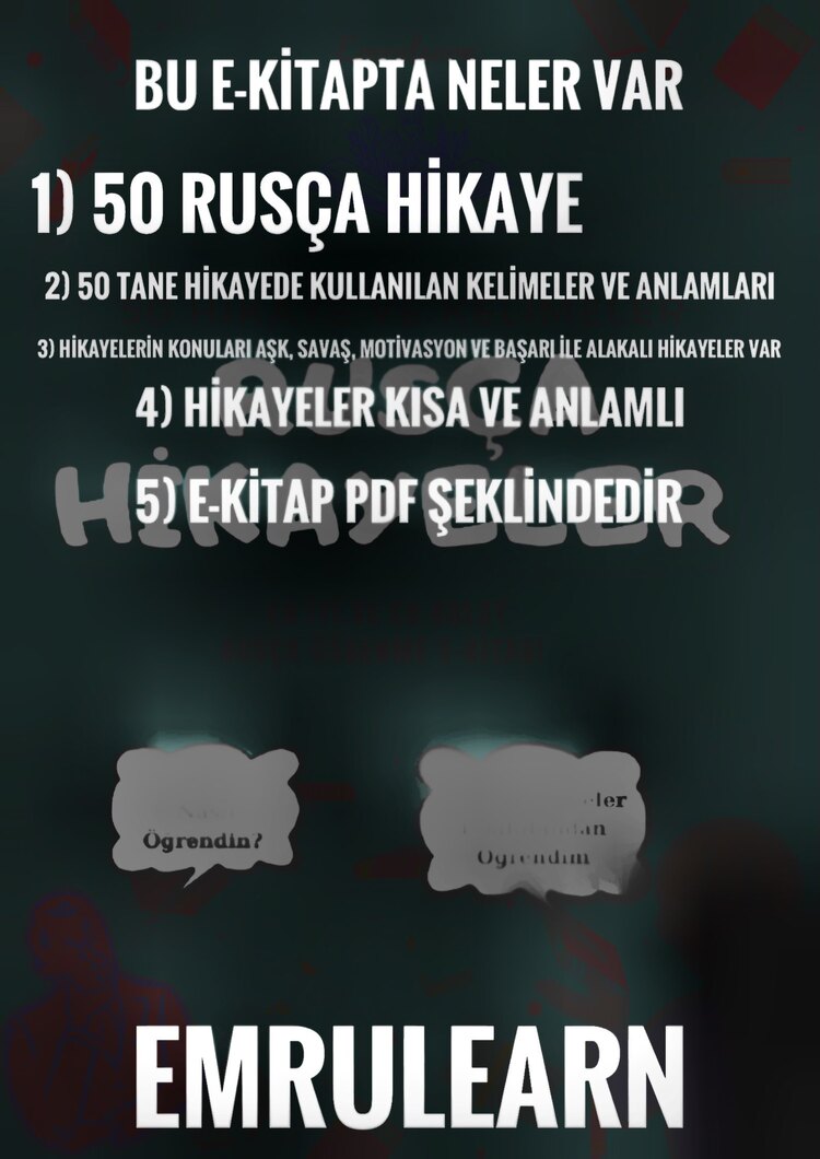 RUSÇA HİKAYELER (50 FARKLI RUSÇA HİKAYE VE ANLAMLARI)
