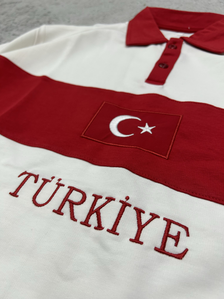 Türkiye polo yaka t-shirt beyaz