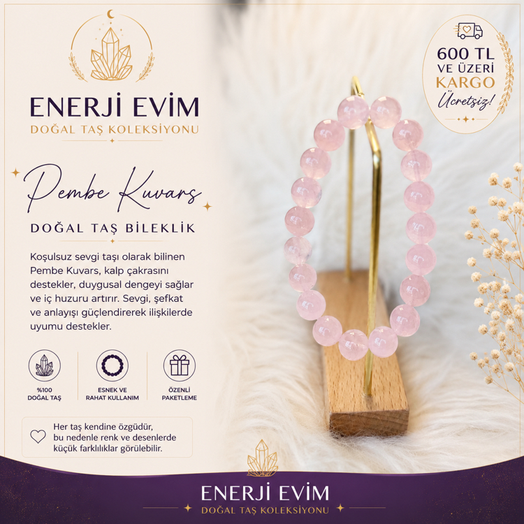 Pembe Kuvars Bileklik 3