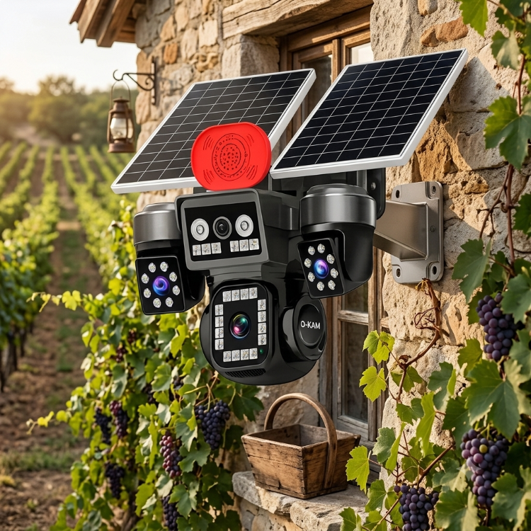 O-Kam Ok-331 Premi̇um 4G 12Mp 4G Si̇m Kartlı Solar Panelli̇ 4 Lens
