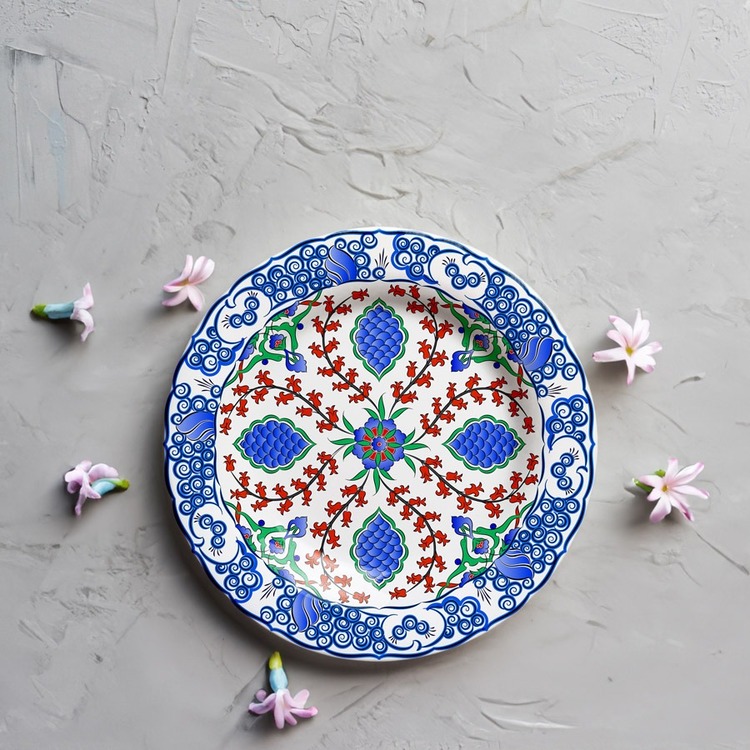 Perforated Stencil 30 cm. - Classic Iznik Tile Pattern with Hyacinth Motif