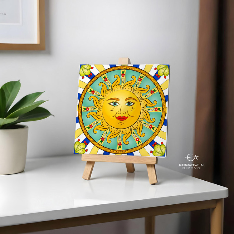 Perforated Stencil 20 x 20 cm – Sicilian Style Baroque Sun Beauty Tile Pattern