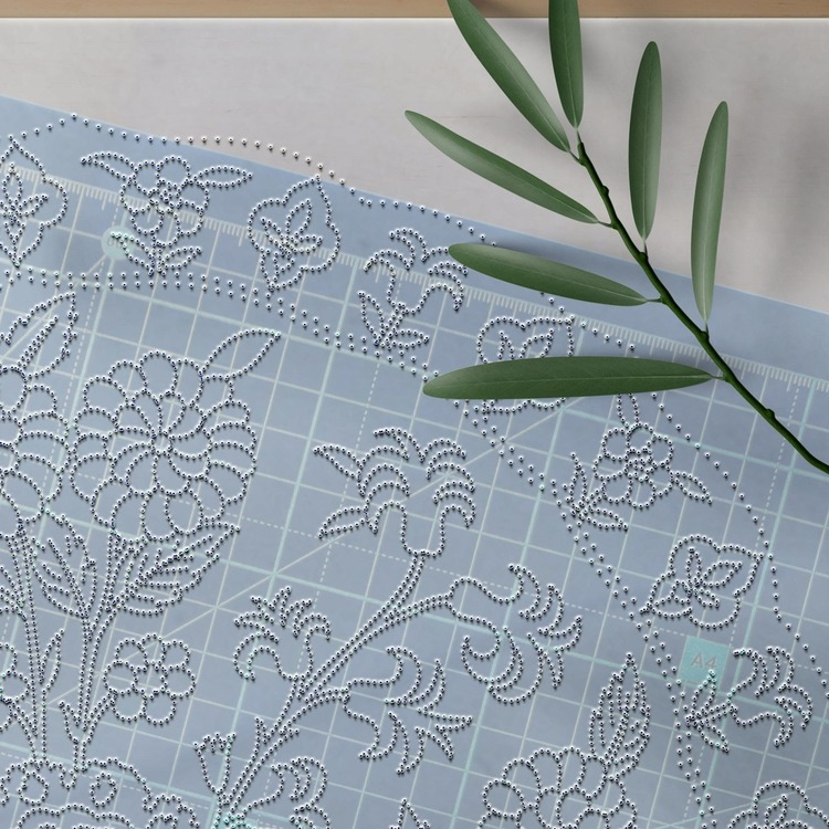 Perforated Stencil - Original Iznik 19th century Chrysanthemum Hyacinth Tulip Tile Pattern