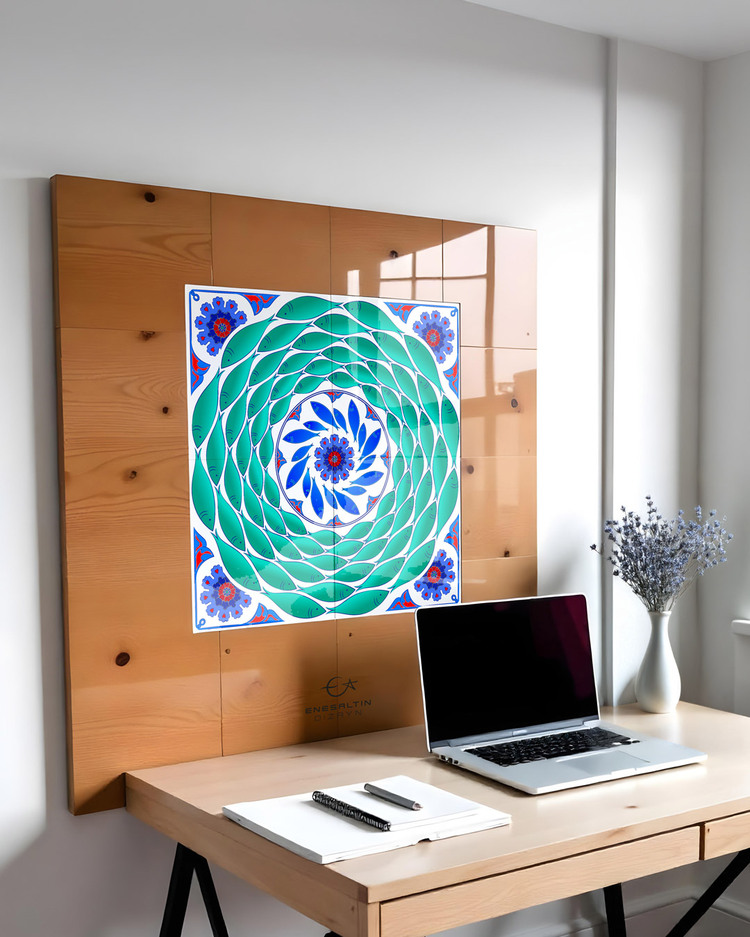 Perforated Stencil 40 x 40 cm - Tile Pattern with Herd of Fish Motif