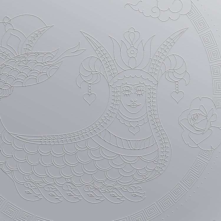 Perforated Stencil - Tile Plate Pattern with Shahmaran Motif