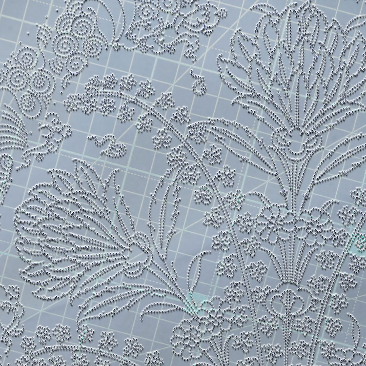 Perforated Stencil 30 cm. - Classic Iznik 1575 Symmetrical Rose and Dagger Leaf Tile Plate Pattern