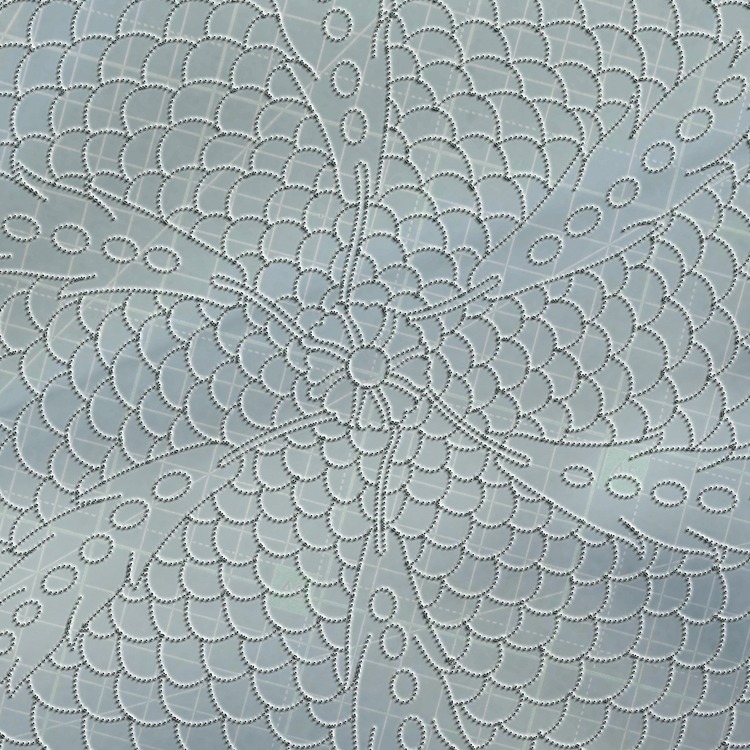 Perforated Stencil Set 3-Piece - 1580 Fish Scale Floor Wheel of Fortune Composition Tile Pattern