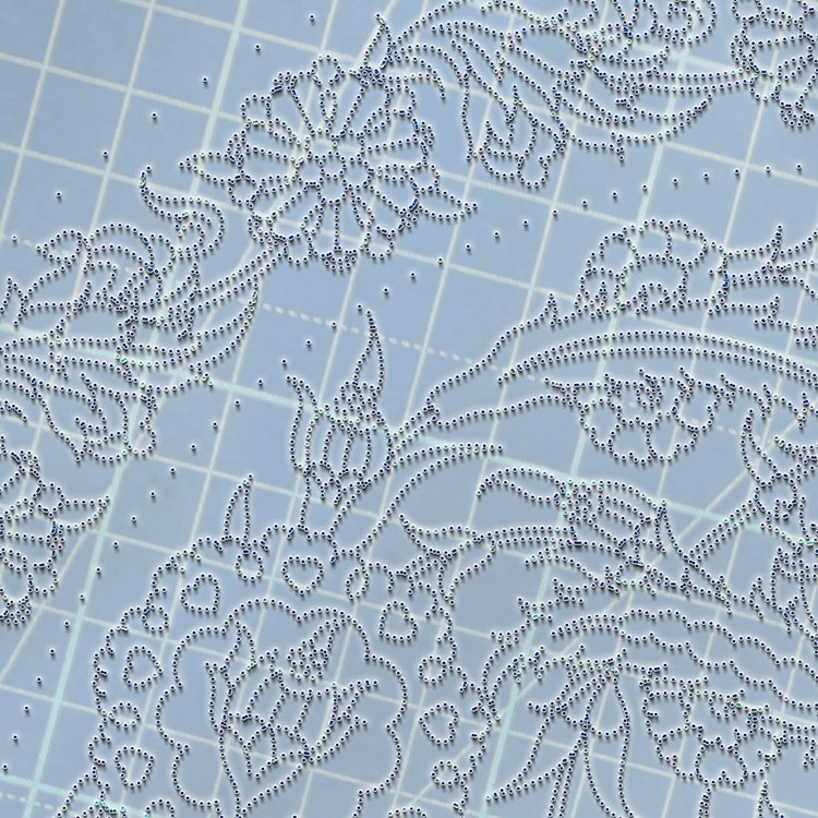 Perforated Stencil 30 cm. - Dagger Leaf Plant Motif Iznik Tile Pattern