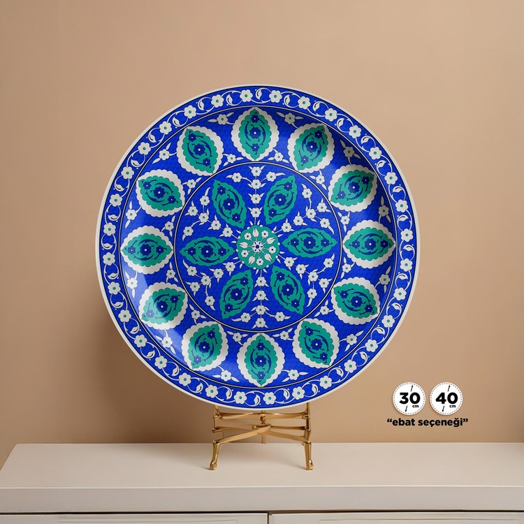 Perforated Stencil - Classic Iznik Penc Passionflower Tile Plate Pattern