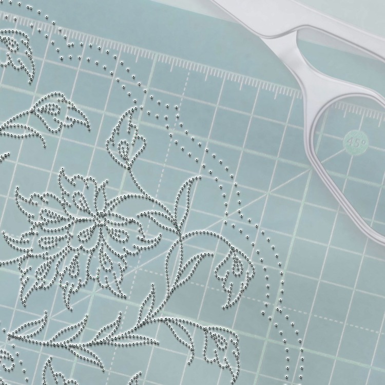 Perforated Stencil 25 cm. - 8 Lotus Passion Tile Plate Patterns