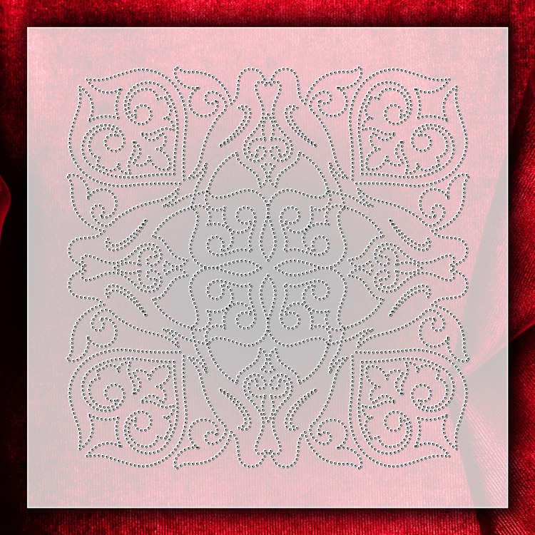 Perforated Stencil 10 x 10 cm – 2 Copies of Vintage Mosaic Tile Bird Motif Tile Pattern