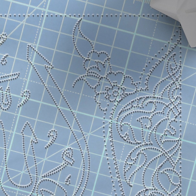 Perforated Stencil 20 x 20 cm. - Allah Muhammad Calligraphy Tile Pattern with Rumi