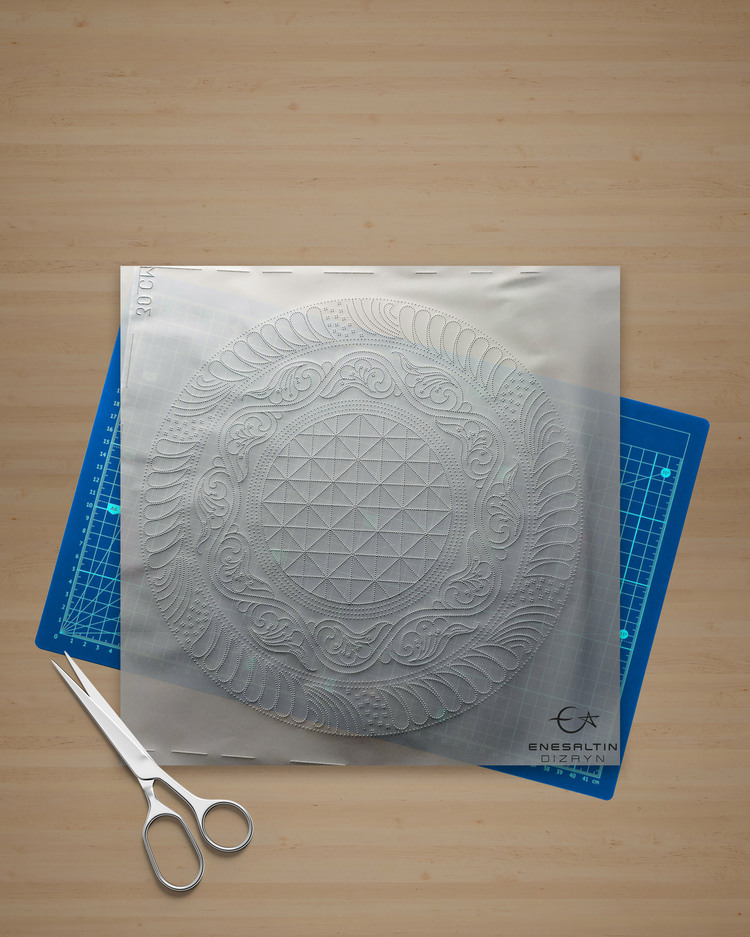 Perforated Stencil -  Miletus Work Geometric Ivy Tile Pattern from the Seljuk Principalities Period