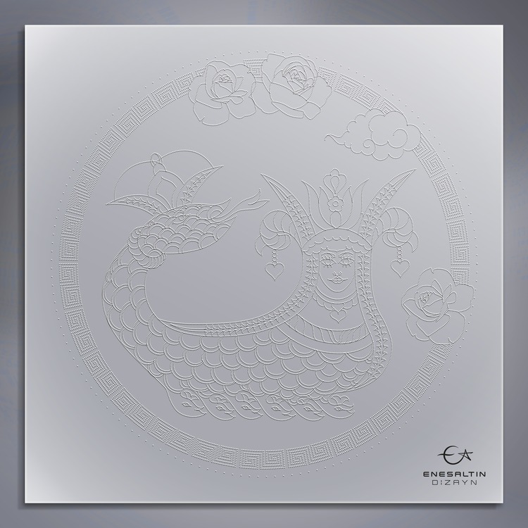 Perforated Stencil - Tile Plate Pattern with Shahmaran Motif