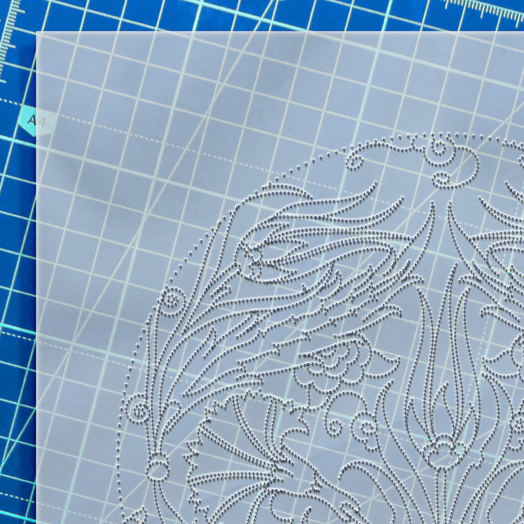 Perforated Stencil - Tulip Carnation Dagger Leaf Tile Plate Pattern