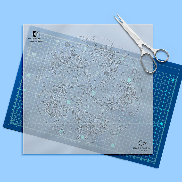 Perforated Stencil - Five Betta Fish Tile Pattern