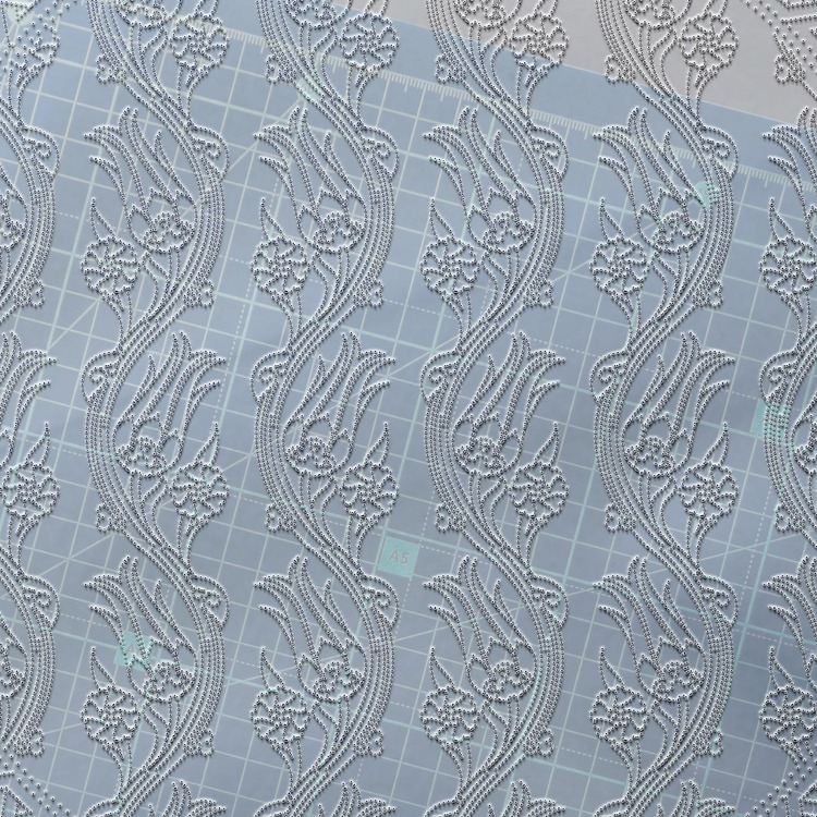 Perforated Stencil 40 cm. - Ivy Tulip Motif Tile Plate Pattern