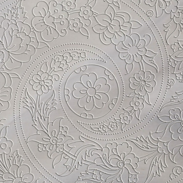 Perforated Stencil 30 cm. - Swirl Tile Plate Pattern with Plant Motifs