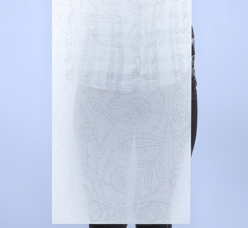 Perforated Stencil 40x100 cm. - Classic Iznik Cloud Belt Gulzar Edge Tile Pattern