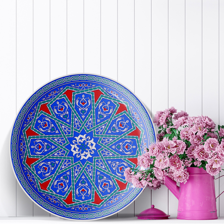Perforated Stencil 40 cm. - Star Interlace / Seljuk Star Motif Tile Plate Pattern