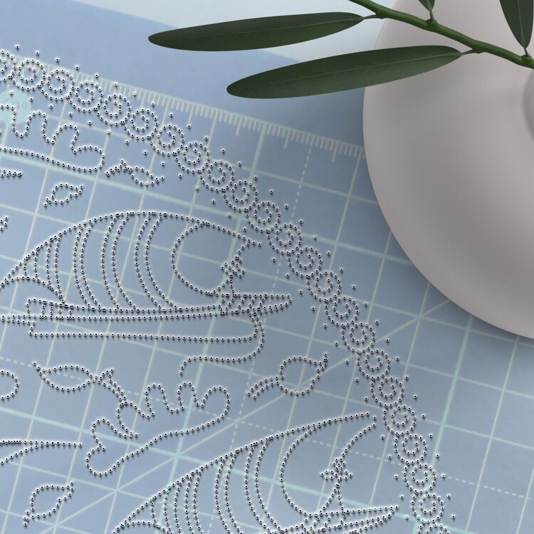 Perforated Stencil -  Iznik Tile Pattern with Galleon Motif
