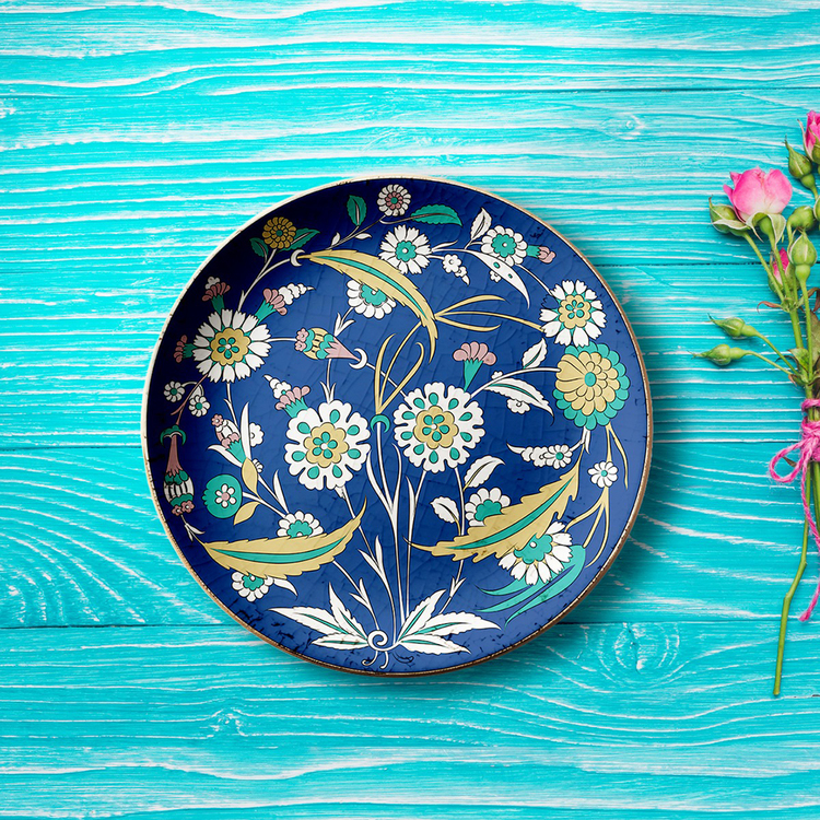 Perforated Stencil 30 cm. - Dagger Leaf Plant Motif Iznik Tile Pattern