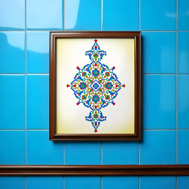 Perforated Stencil 25 x 30 cm. - Rumi Şemse Tile Pattern