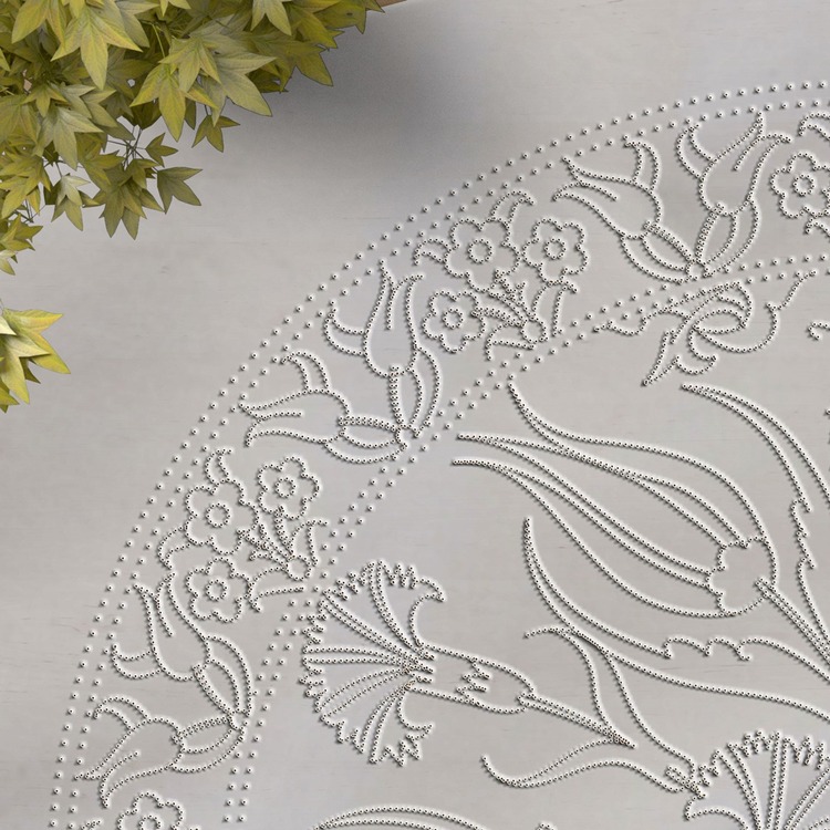 Perforated Stencil 30 cm. - Tulip Carnation Tile Plate Pattern