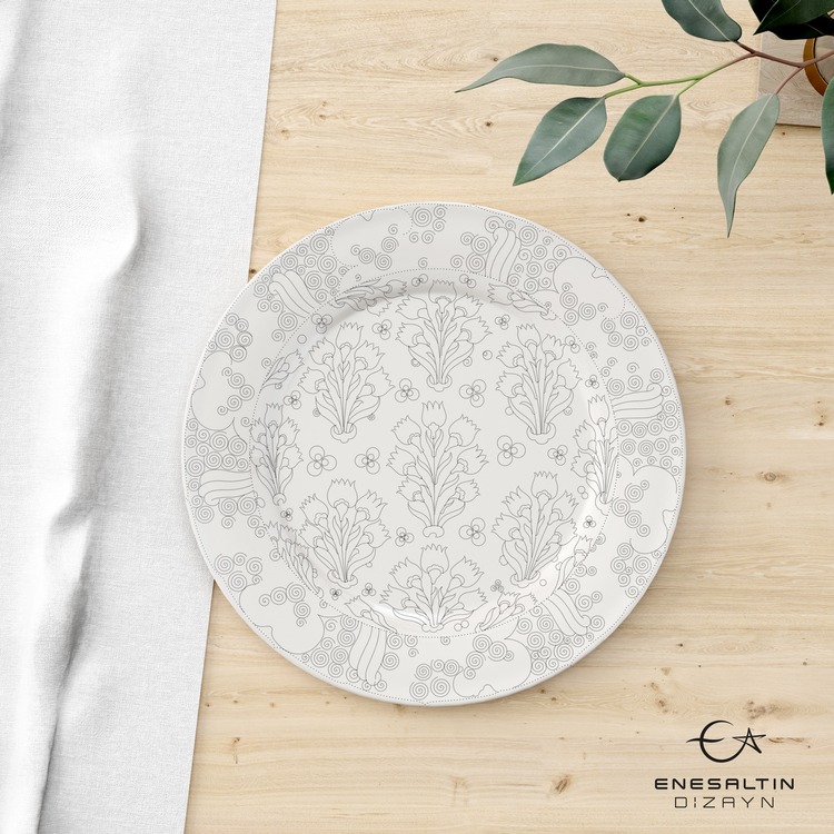 Perforated Stencil -  Hyacinth Motif Iznik Tile Pattern